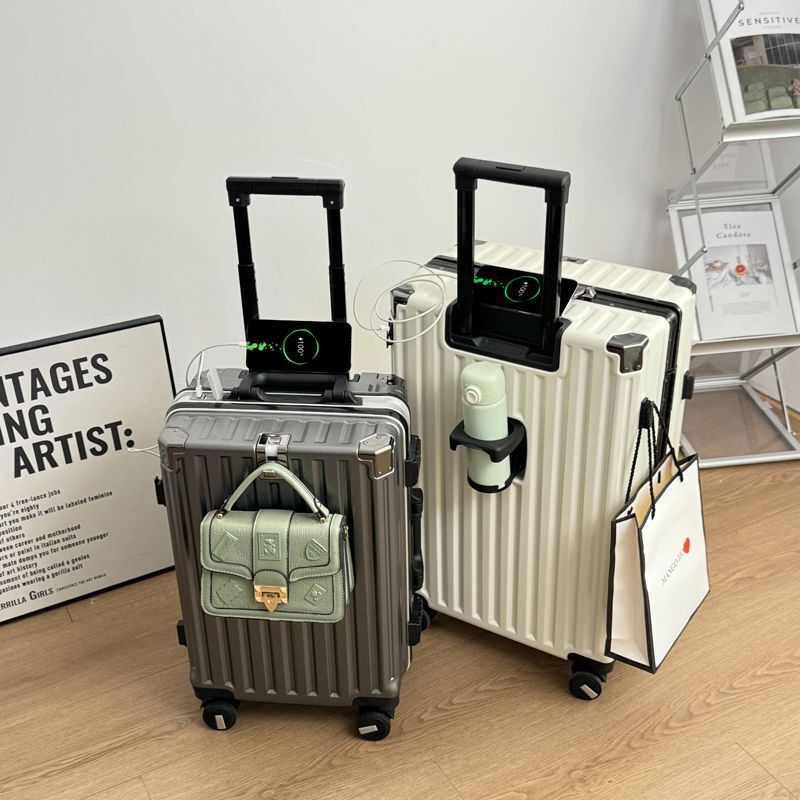 Suitcase new solid trolley case 200000-way wheel multifunctional luggage 24 password box large capacity student