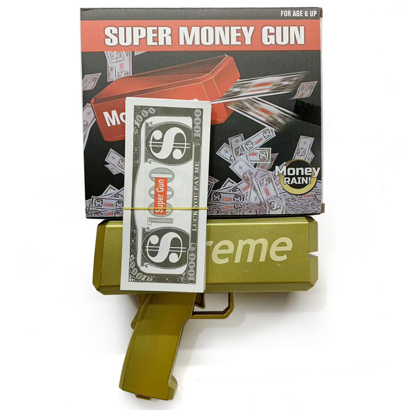 Los fabricantes suministran nuevo dinero exótico pistola de juguete dinero pistola USD dinero pistola partido juego boda dinero tiro