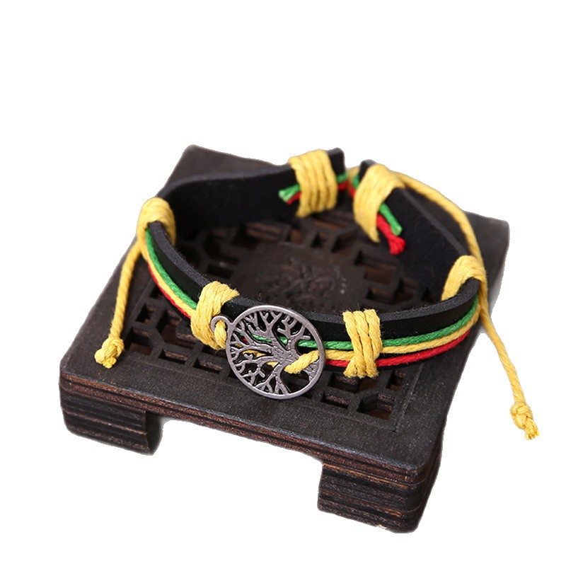 Men's Braided Leather Bracelet, Classic Rugged Charm Bracelet_voghion.com