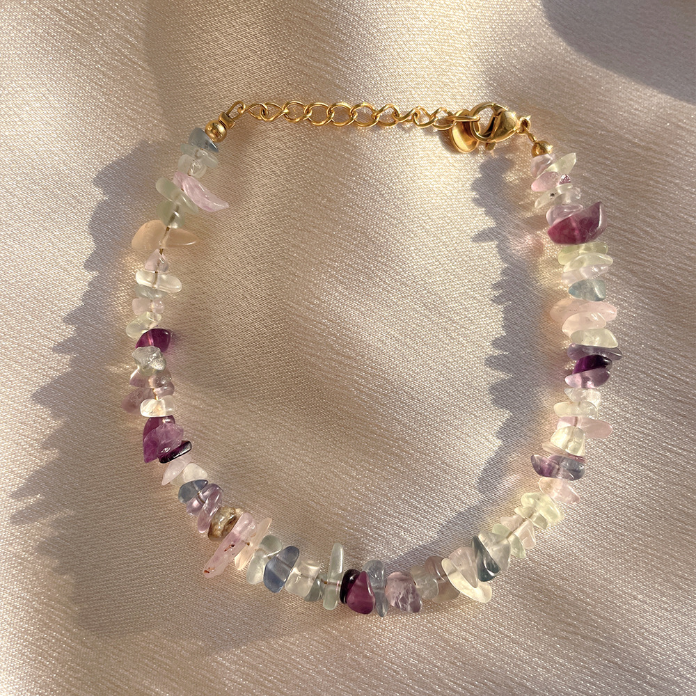 Fashion Irregular natural stone Titanium Steel Patchwork Bracelets 1 Piece