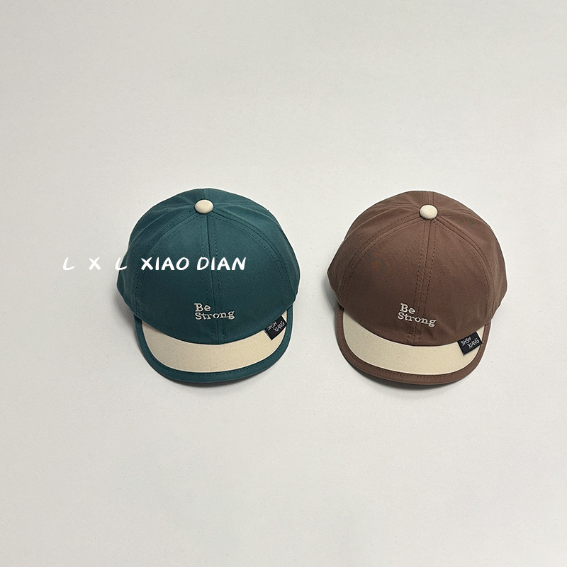 Sombrero de pato para bebés primavera y otoño letras pequeñas bordadas sombrero de bisel corto para niños niñas bebés sombrero de béisbol para niños pequeños