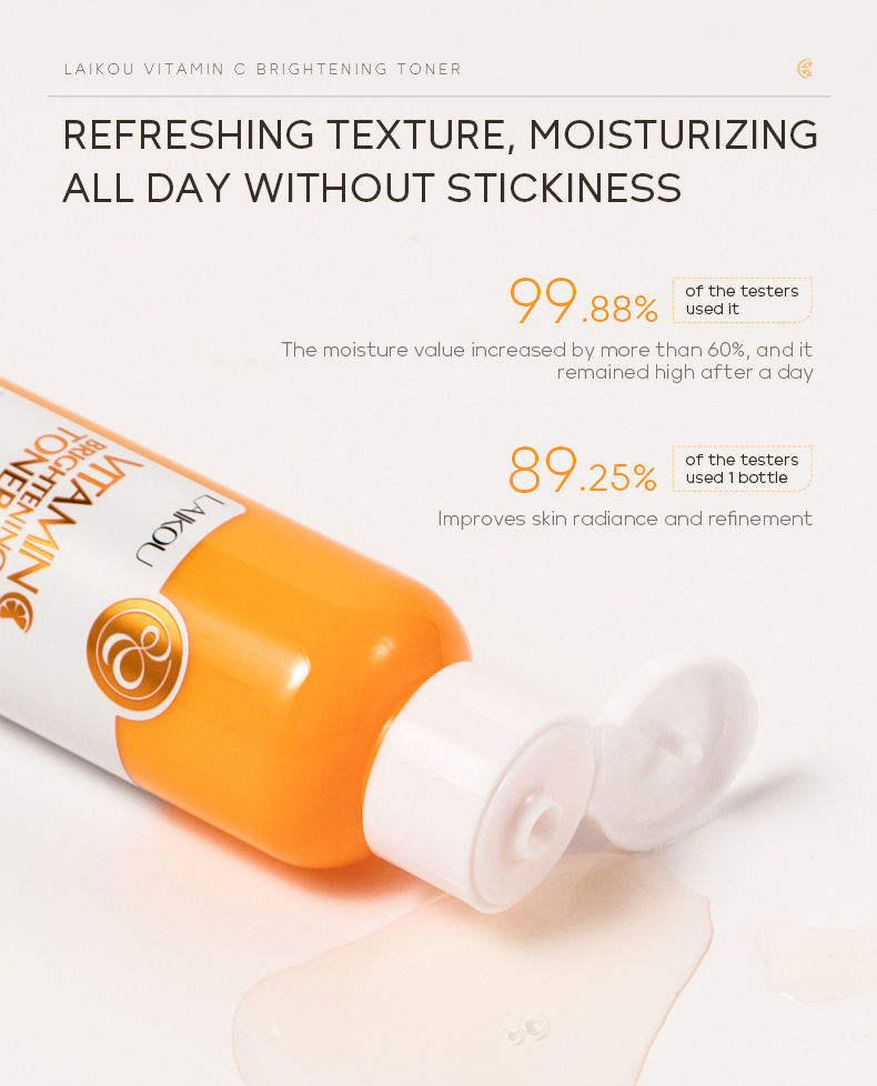 Cross-border LAIKOU Vitamin C Toner 100ml Hydrating and Moisturizing Toner Cosmetics Manufacturer Wholesale AliExpress undefined