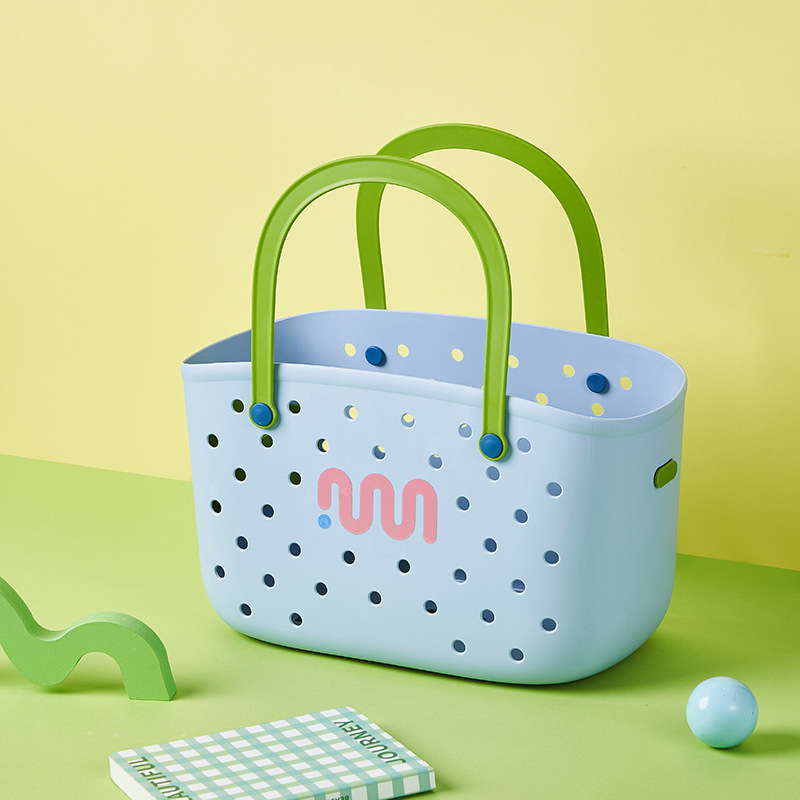 Cesta de baño de dopamina Cesta de baño Artículos de tocador de baño portátiles Cesta de almacenamiento linda Cesta hueca de dormitorio de estudiantes