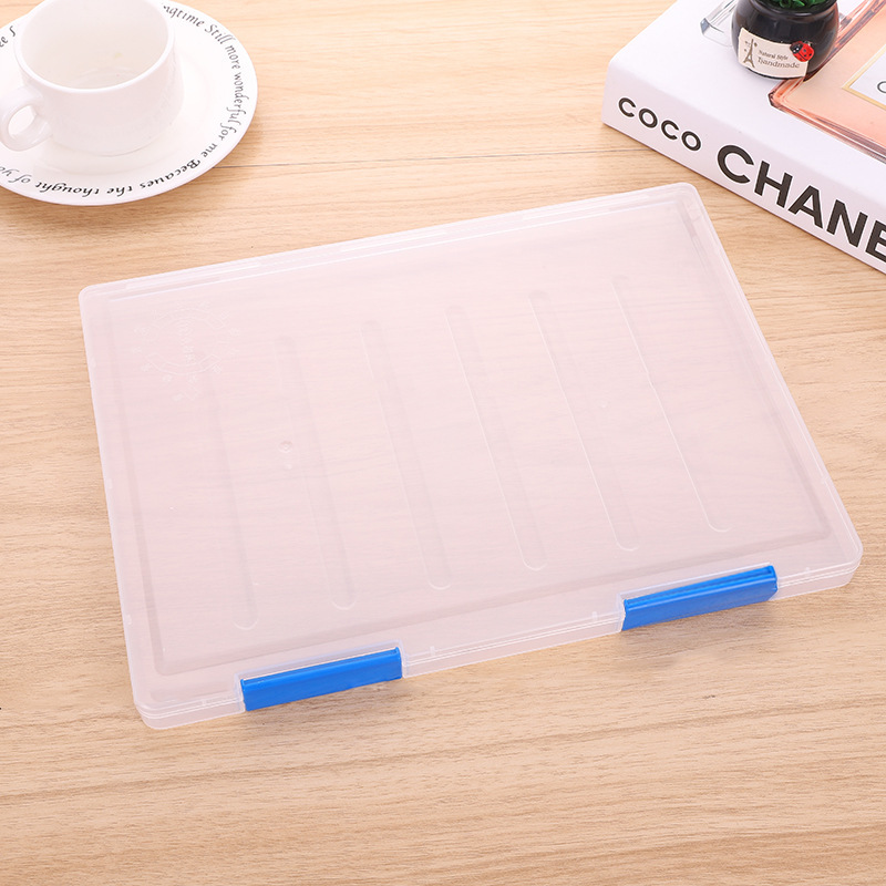 Caja de materiales de plástico PP de manicura gruesa Caja de almacenamiento de papel de prueba de escritorio Caja de almacenamiento de accesorios portátiles transparentes Caja de almacenamiento de frijoles