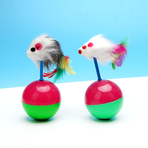 Cross-border Amazon cat toys funny cat ball cat interactive self-pleasure relief toy plush mouse tumbler