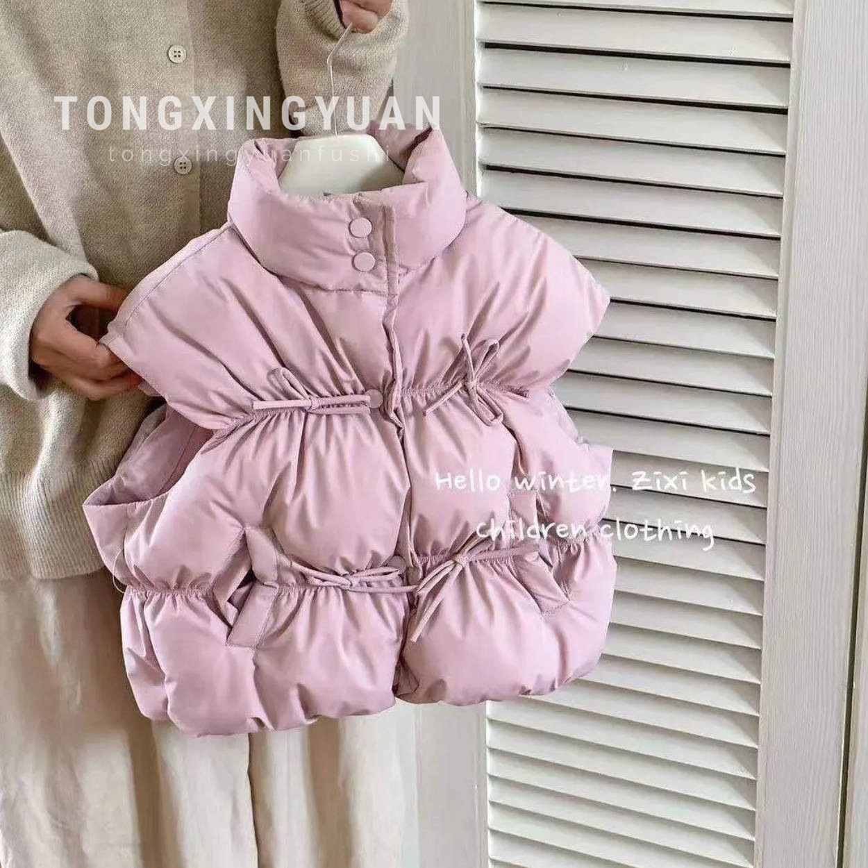 Niño estrella redonda chaleco de invierno nuevo chaleco de invierno de aire extranjero para niños chaleco de algodón para bebés calientes abrazadera de hombro