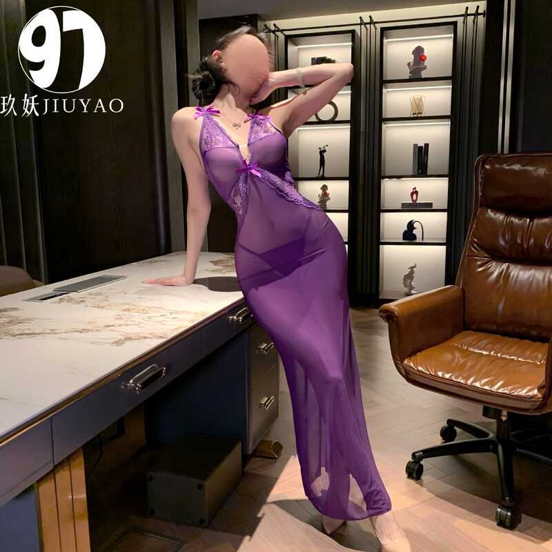 Sexy Long Skirt, Sexy Intimates, See-Through Lace Dress, Nightclub Ol Professional Uniform, Nightclub Tight-Fitting Hip Cheongsam