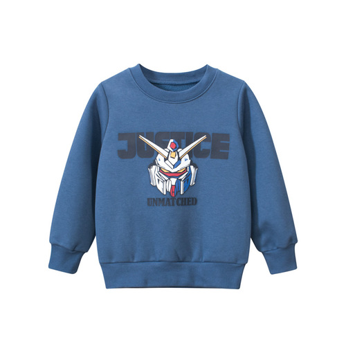 27kids brand children's clothing spring new style 2024 Korean style children's sweatshirt plus velvet baby clothes dropshipping