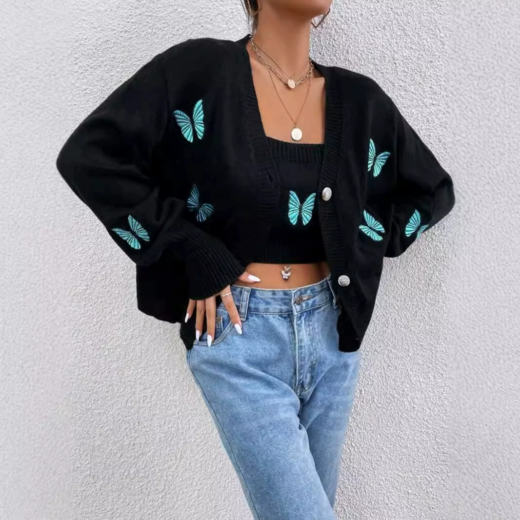 Внешняя торговля Трансграничная Европа, Европа и Амазонка производители вышивают короткие куртки и жилеты из двух частей трикотажные свитера весной и осенью