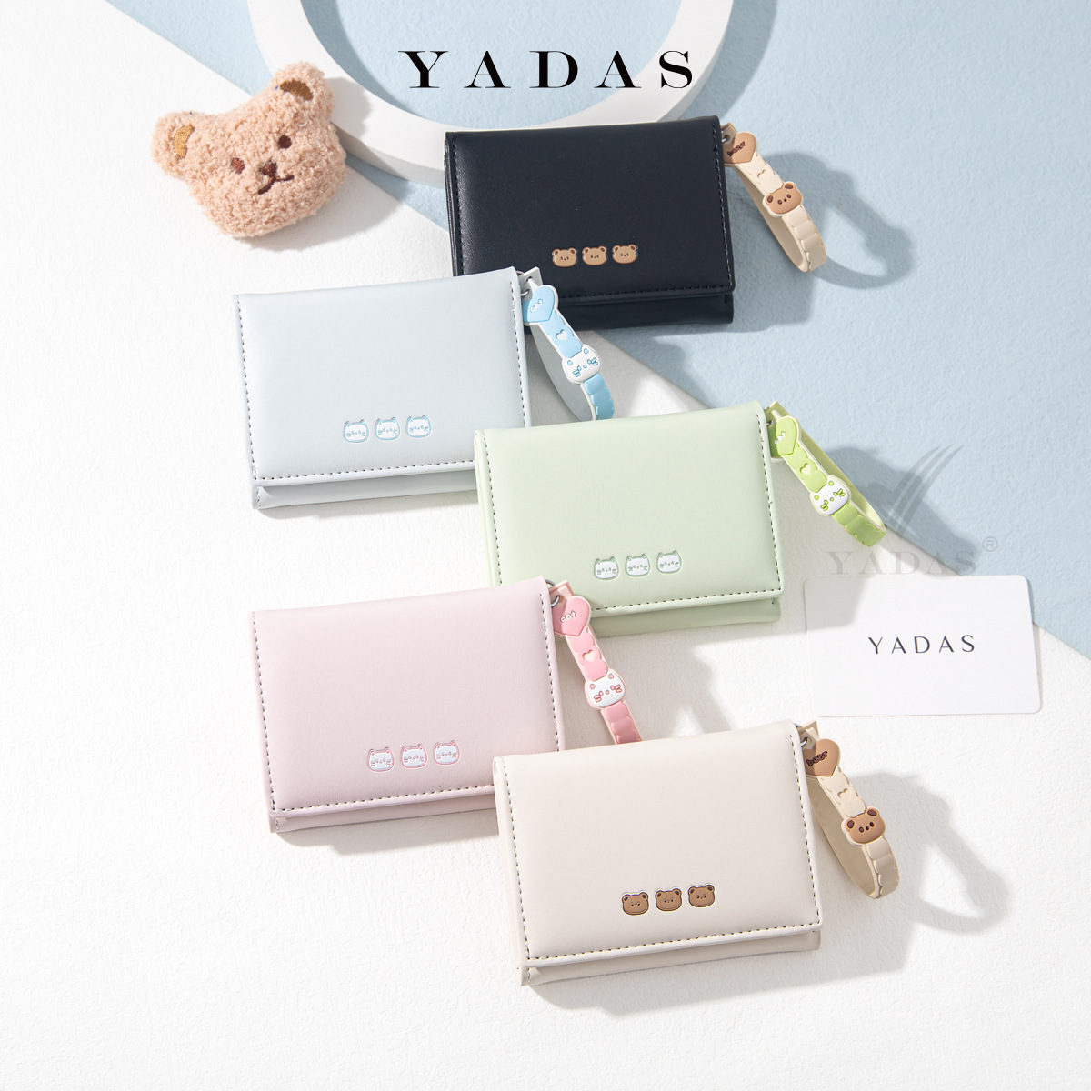 YADAS nueva monedero japonés simple para mujeres corto delgado y pequeño plegable estudiantes nuevo lindo nicho pu billetera