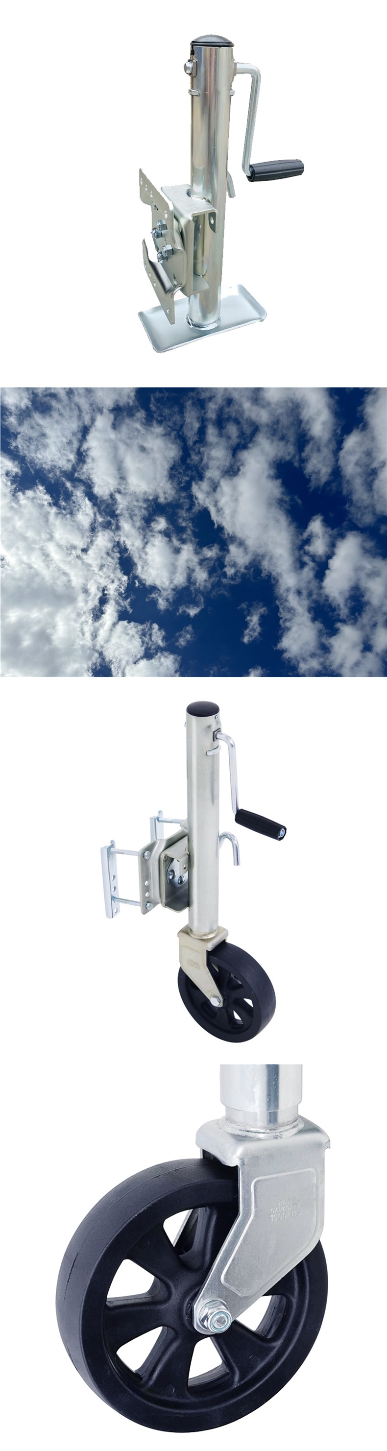 Manufacturer American-Style Load Capacity 1500 Lbs 8inch Trailer Guide Wheel Rv Yacht 0kg Top Hand Crank Bracket