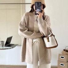 慵懒风温柔开衫宽松毛衣女2025秋冬季新款韩版外穿加厚针织衫外套