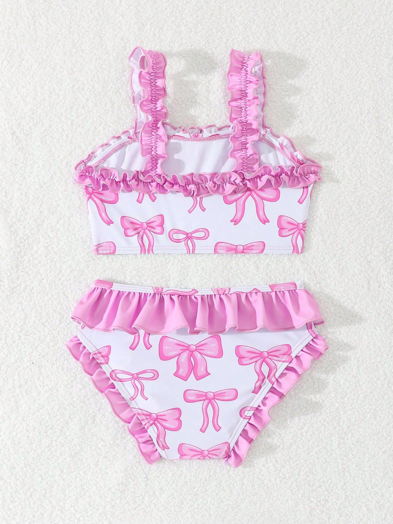 Bikini de dos piezas con flores para niña moda de baño_voghion.com