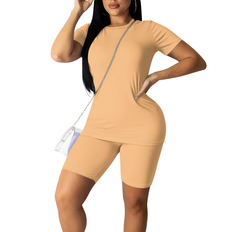 Cross-Border European and American Women's Clothing, Sports Casual Shorts Set, Two-Piece High-End Fitness Wear, Women's Sports Yoga Set