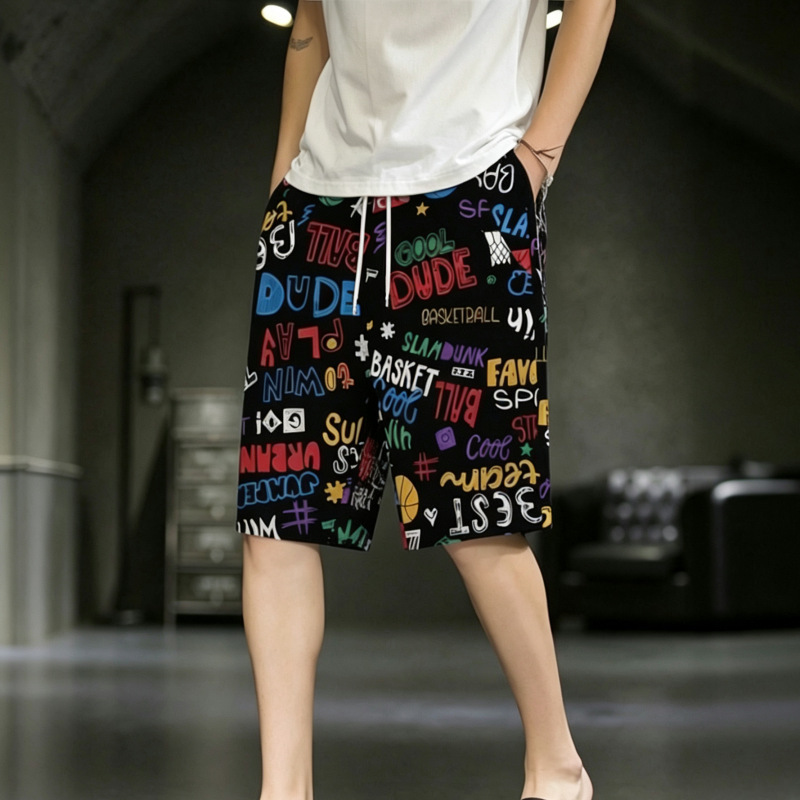 Men's Large Size Thin Printed Quick-Dry Versatile Shorts, Men's Quick-Dry Cotton Shorts, Men's Beach Shorts for Outdoor Wear Men's Large Size Thin Printed Quick-Dry Versatile Shorts, Men's Quick-Dry Cotton Shorts, Men's Beach Shorts for Outdoor Wear