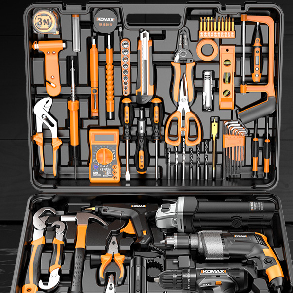 家用电锤多功能冲击电钻电动迷你维修工具箱套装螺丝刀220V手枪钻