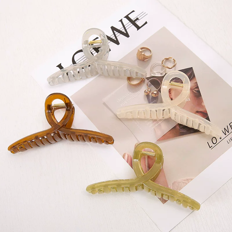 Acrylic hairgrip, big crab pin, shark, hairpins, hair accessory, South Korea