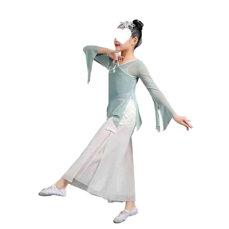 S儿童身韵纱衣艺考古典舞中国舞服女童超仙练功服演出民族舞蹈服|undefined