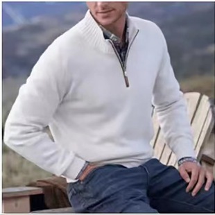 Cross-Border 2023 Foreign Trade Independent Station Men's Wool Sweater Base Layer Men's Warm Sweater in Stock