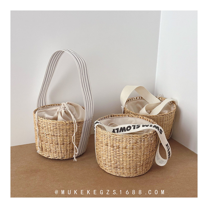 Designer Children's Bucket Bag Summer Rattan Boys and Girls Beach Vacation Photo Bag Coin Purse Designer Children's Bucket Bag Summer Rattan Boys and Girls Beach Vacation Photo Bag Coin Purse