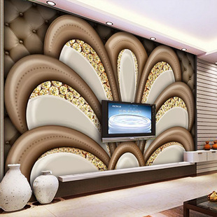 8D luxury Peacock open screen Diamond mural 5D three-dimensional imitation soft bag Jewelry TV background wall wallpaper bedroom wallpaper