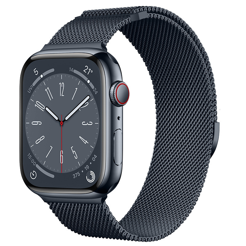 Apple Watch用ストラップ、2セクション半円形テール、マグネット式ミラネーゼスチールバンド、iWatch11 Apple Watchストラップに適用|undefined