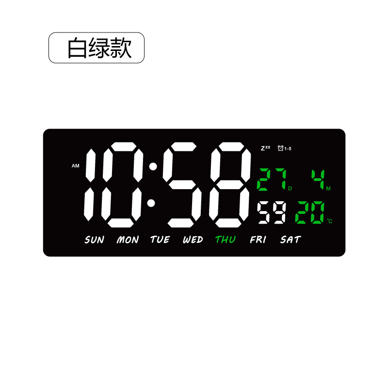 国境を越えて人気の高いLED電子時計、シンプルな大画面、多機能永久カレンダー、デジタル表示壁掛け時計3604|undefined