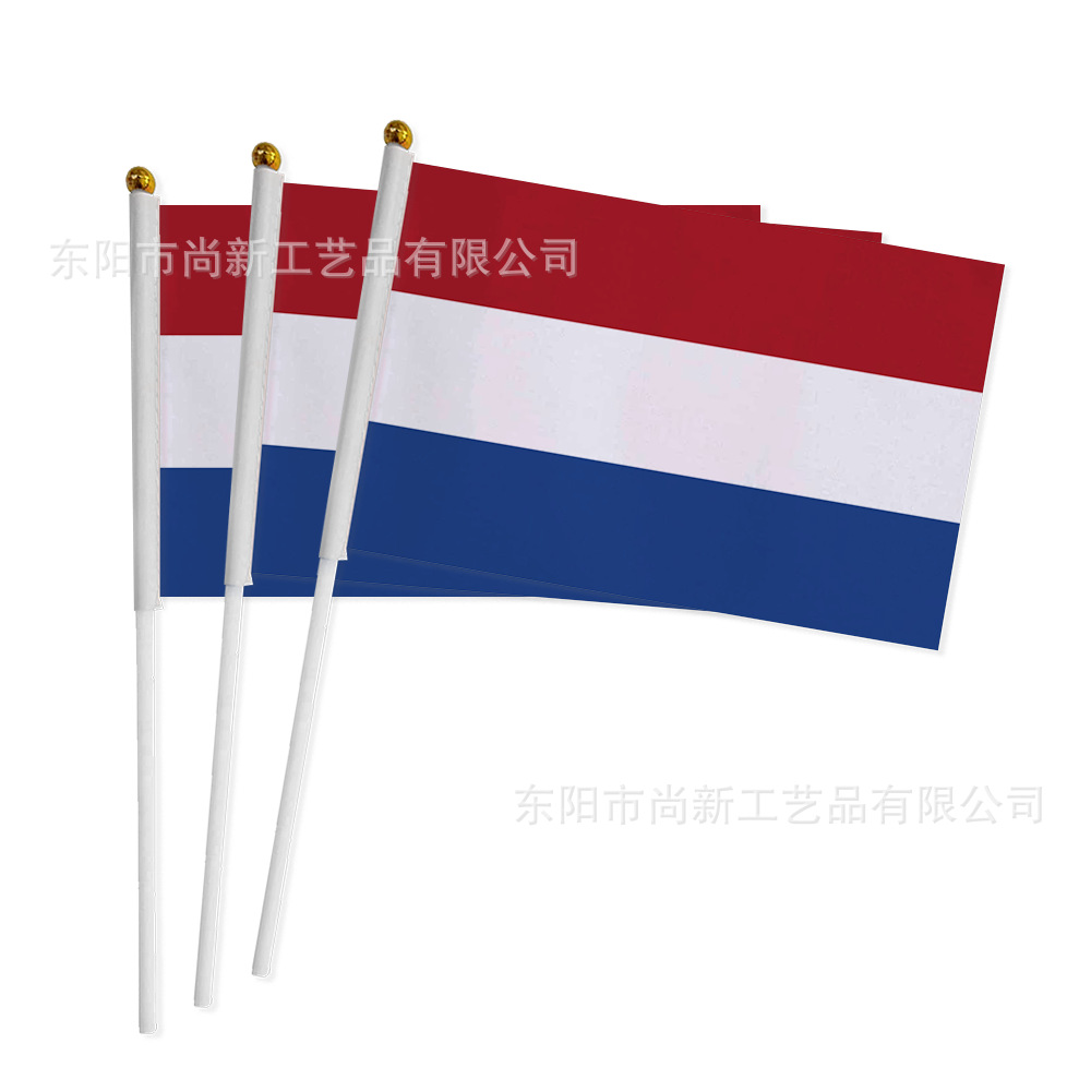 20 × 28cm Bandera del mundo con bandera de mano con barra de bandera de poliéster impresa en pantalla