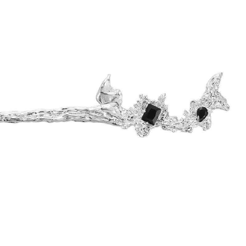 Metal líquido estilo antiguo updo mariposa horquilla vintage nicho femenino diseño sentido palillos de alta calidad accesorios para el cabello moda