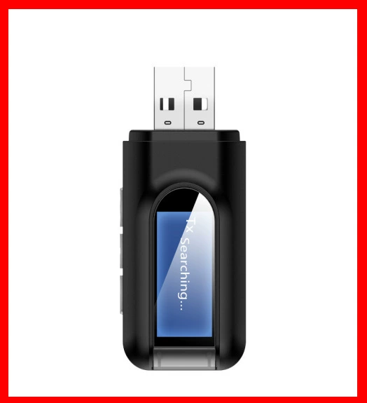 Bluetooth USB5.0 беспроводной адаптер с LCD-дисплеем, аудио-трансмиттер AUX, приёмопередатчик 2-в-1
