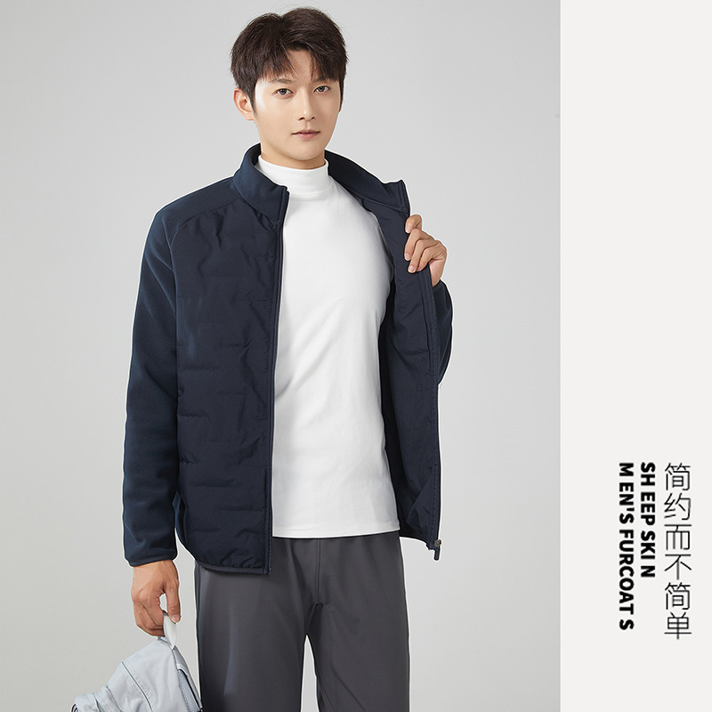 男女情侣款羊毛外套运动骑行轻薄气绒衣秋冬保暖白金蓄热内胆棉服|undefined