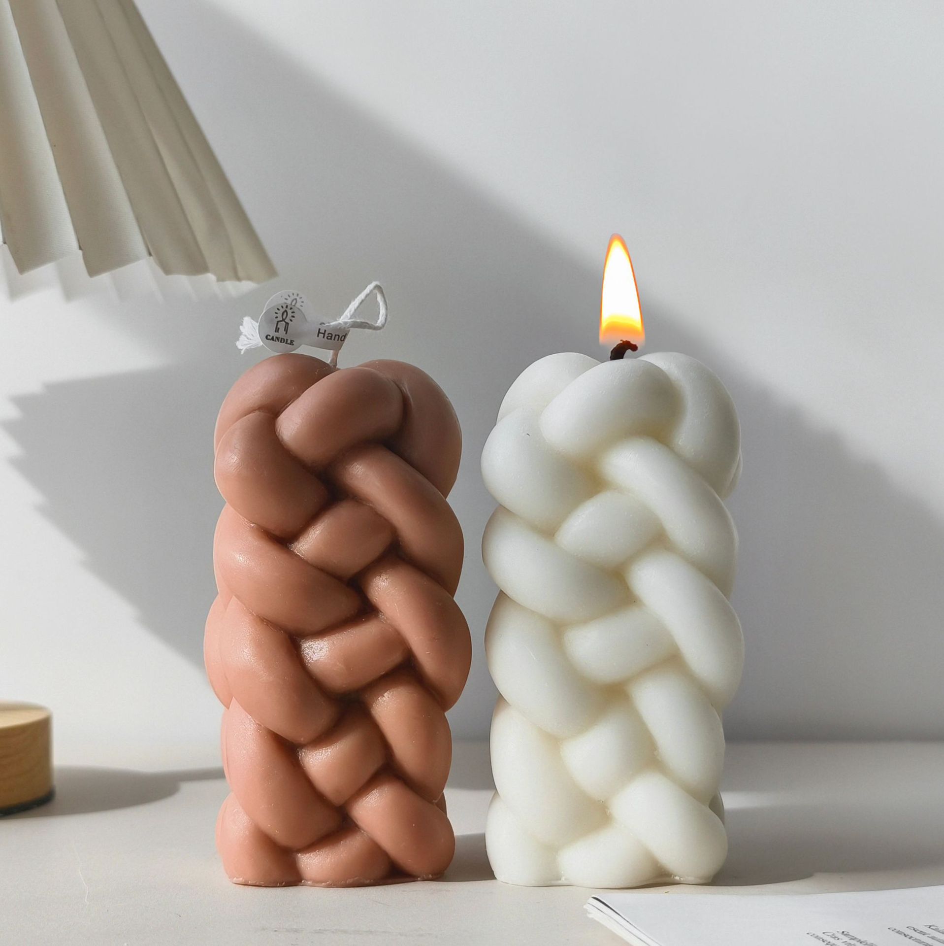 Tejido cuerda de cáñamo aromaterapia vela molde de silicona DIY giro columna hecha a mano jabón aromaterapia mano regalo molde en stock