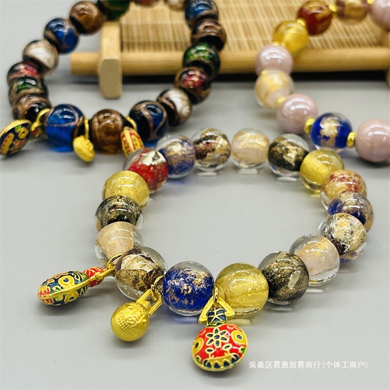 保真西藏扎基同款香灰琉璃手串吞金兽多宝手链十全十美本命年男女|undefined