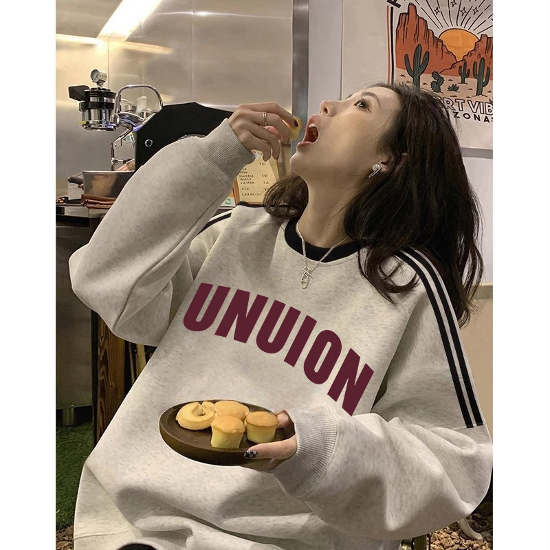 三条杠趣味卡通孕妇卫衣秋冬新款外穿中长款宽松慵懒印花原宿风|undefined