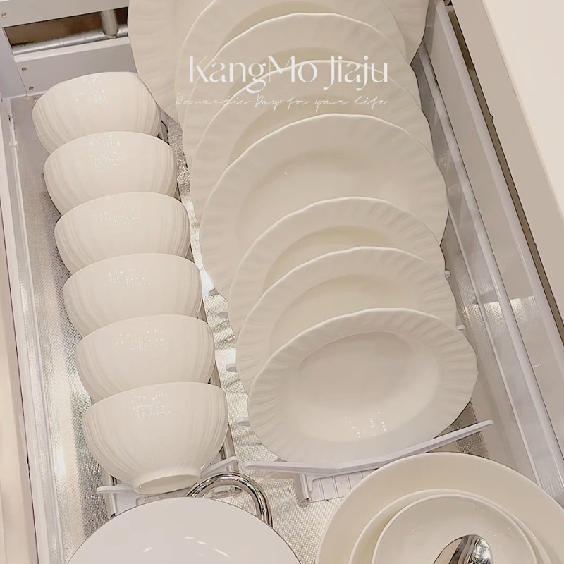 陶瓷盘子碗家用纯白简约陶瓷碗碟套装高级感饭碗菜盘碗具乔迁餐具|undefined