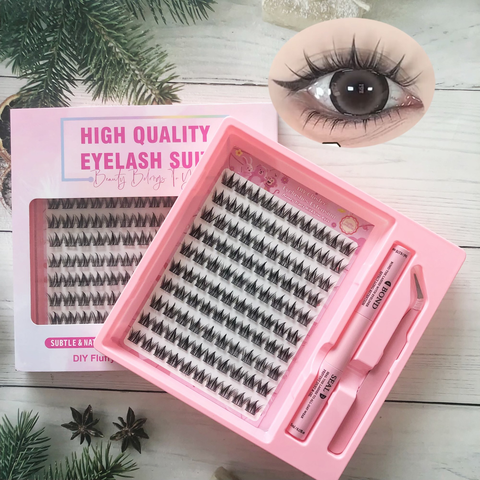Transfronterizas pestañas falsas 30 - 100D comercio exterior caja de pestañas gruesas con pinzas de pegamento conjunto de pestañas falsas
