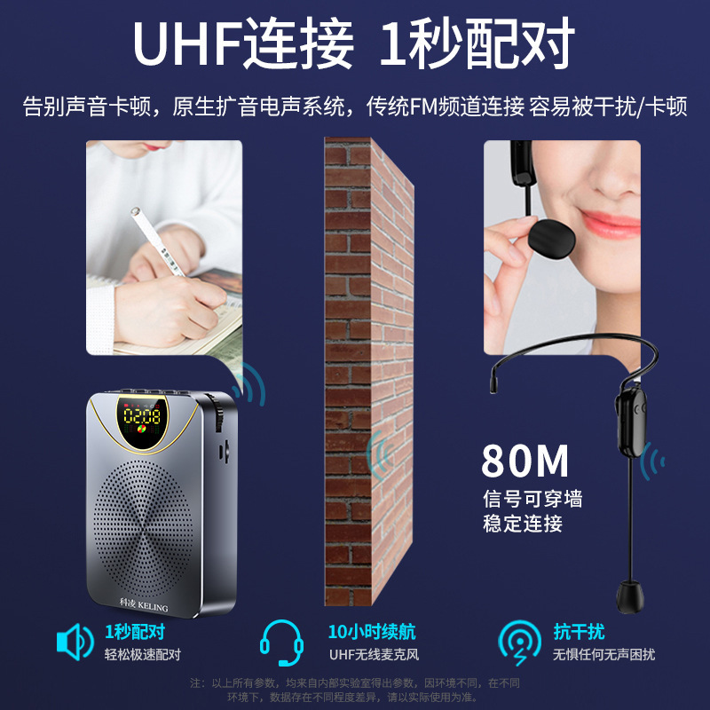 科凌k 2小蜂拡声器教師の授業の大音量のスピーカーのガイドの腰は無線の耳の麦の叫び器を掛けます。|undefined