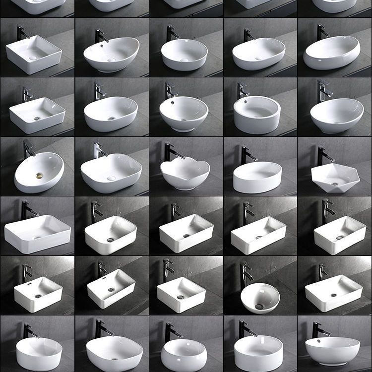 Small-Sized Countertop Basin for Balcony, Ceramic Washbasin, Single Basin for Bathroom, Household Washbasin