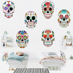 廠家直銷跨境新款花朵骷髏頭牆貼客廳臥室兒童房走廊裝飾畫 KSW11