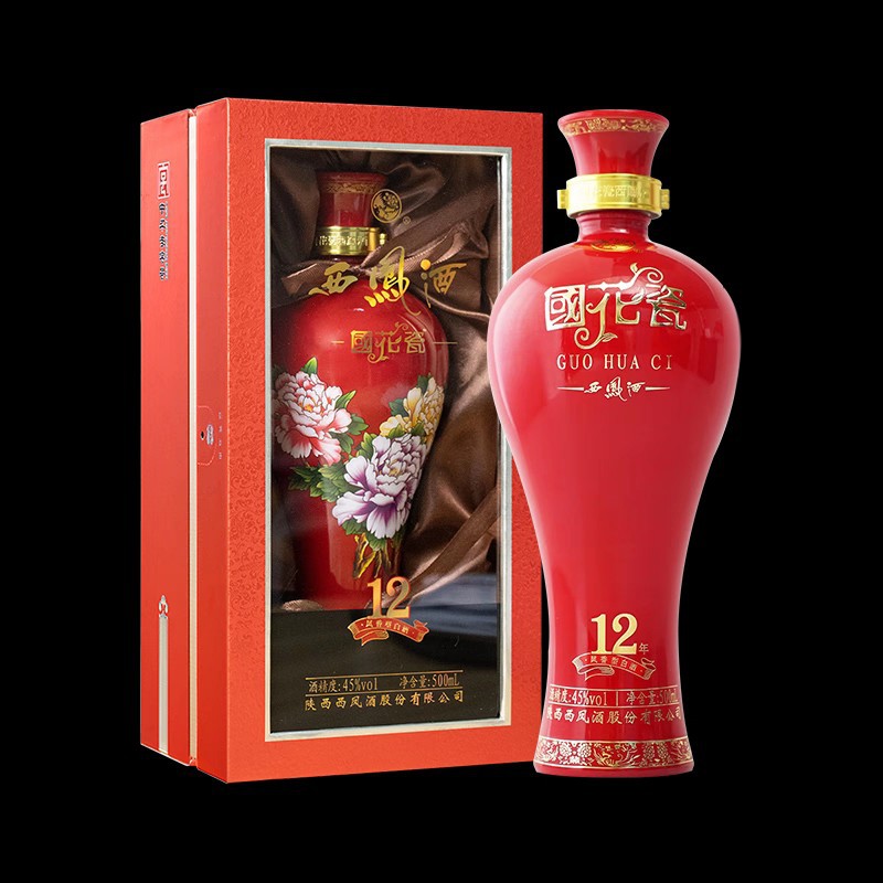 西凤酒国花瓷12年凤香型白酒45度500ml/瓶有量可议