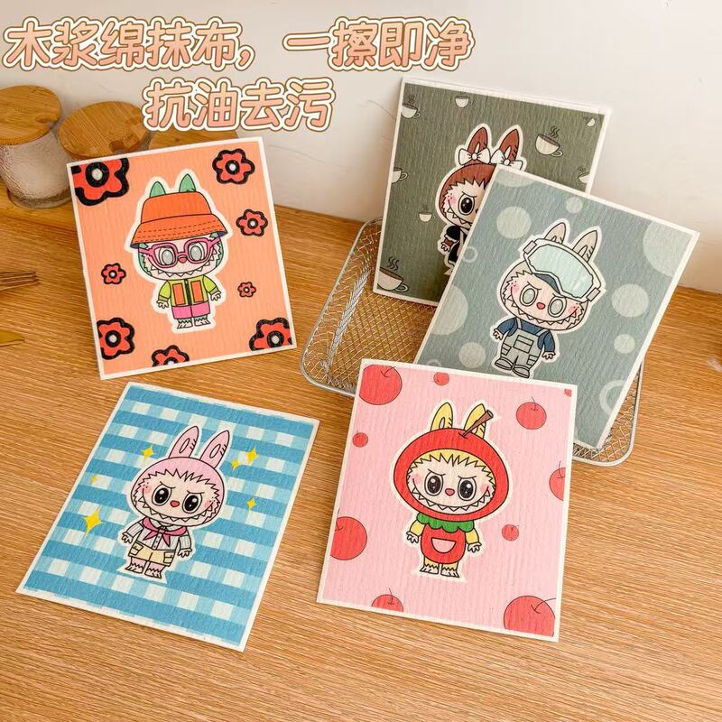 Natural Compressed Wood Pulp Cotton Dishwashing Wipe Absorbs Water and Does Not Stick to Oil Sponge Wipe Kitchen Supplies Cleaning and Decontamination Scouring Pad Factory