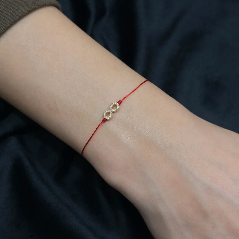 Real Gold Electroplated Cross-Border Hot-Selling Infinity Bracelet with Diamond-Encrusted Figure-Eight Design, Red Rope Friendship Couple Bracelet, Wholesale Real Gold Electroplated Cross-Border Hot-Selling Infinity Bracelet with Diamond-Encrusted Figure-Eight Design, Red Rope Friendship Couple Bracelet, Wholesale