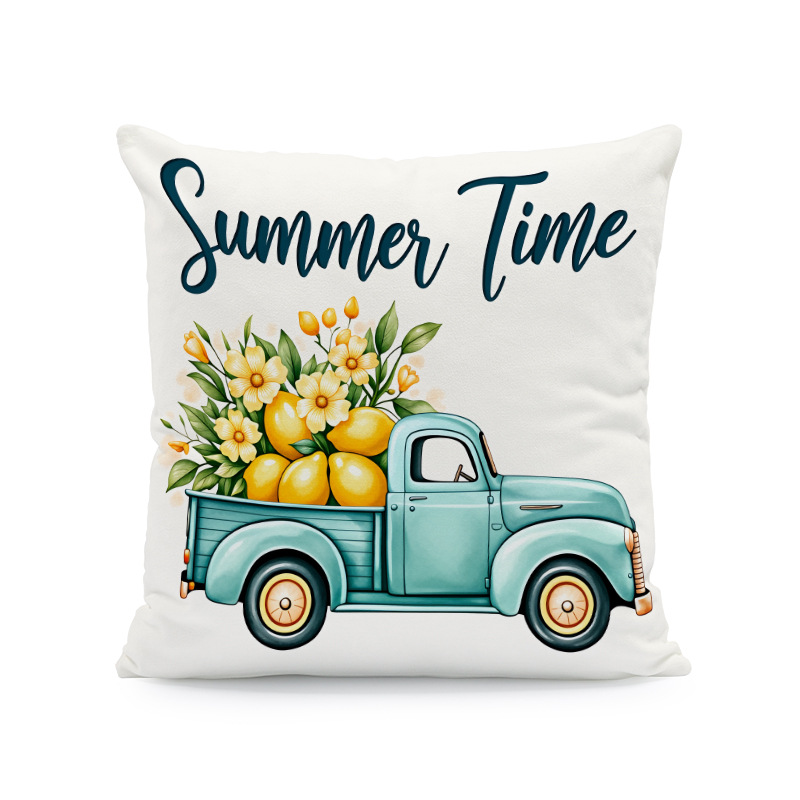 Área de agua fruta almohada cubierta camión de verano limón bicicleta sofá decoración cojín cubierta (sin núcleo de almohada)