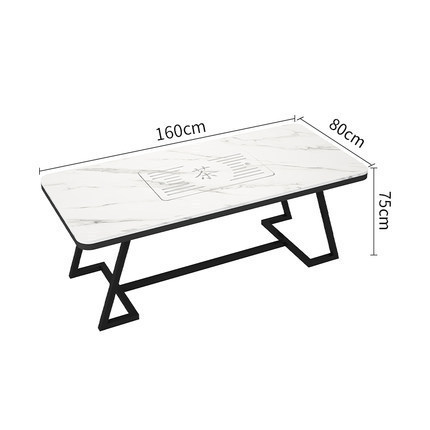 現代簡約巖板泡茶桌家用客廳陽臺功夫茶臺辦公室長方形輕奢茶桌椅