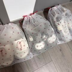 抽绳束口袋鞋子旅行收纳袋透明袜子樱殷桃无纺布收纳袋装鞋袋防尘