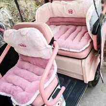 汽车坐垫冬季毛绒加厚单片车内座椅加热座垫通用车垫腰靠一体可爱