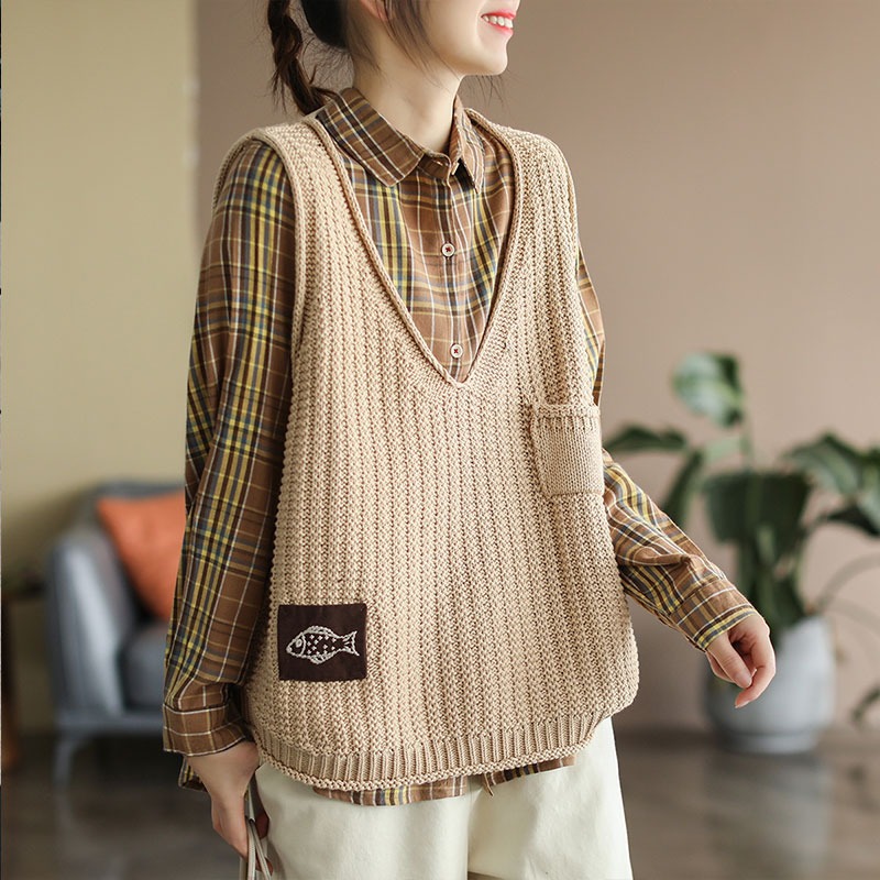 Chaleco de las mujeres de punto Chaleco de las mujeres ropa de primavera 2024 nuevo popular estilo Chanel suéter estilo occidental Chaleco corto image 4