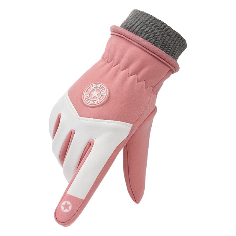 Guantes calientes para niños al aire libre nieve engrosada con forro polar impermeable antideslizante dibujos animados para niños guantes de esquí de invierno