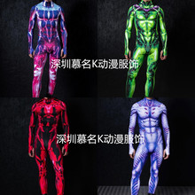 2025万圣节新品紧身衣3D数码印花成人cosplay连体扮演服装