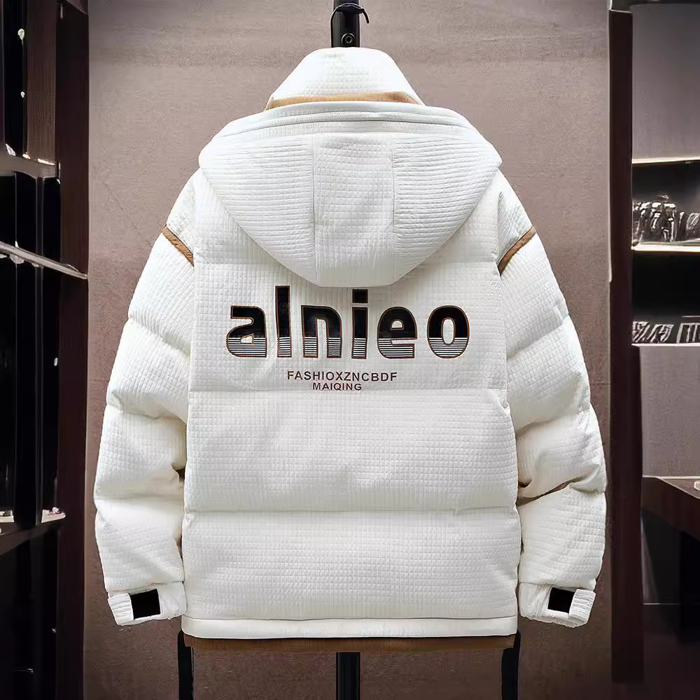 Chaqueta de invierno de la NASA para hombre, abrigo de algodón informal holgado y grueso con capucha, marca de moda, novedad de 2024.